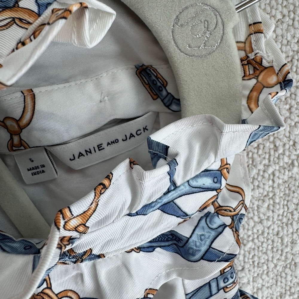 Janie and Jack formal Stylish Chain Print Kids Dress size 5 - Picture 5 of 6